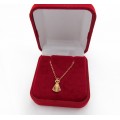 Pingente Nossa Senhora Trabalhada 11mm + Corrente Americana Em Ouro 18k